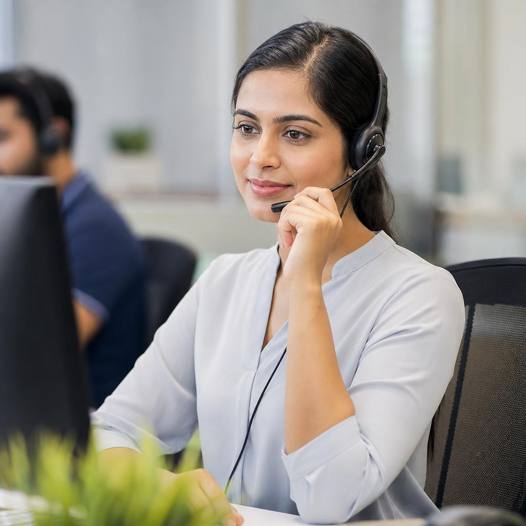 Support executive listening empathetically to a passenger complaint